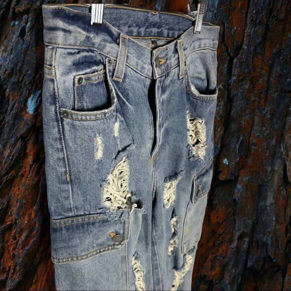 CARMAR High Rise Cargo Jeans Size 26 - Picture 9 of 16